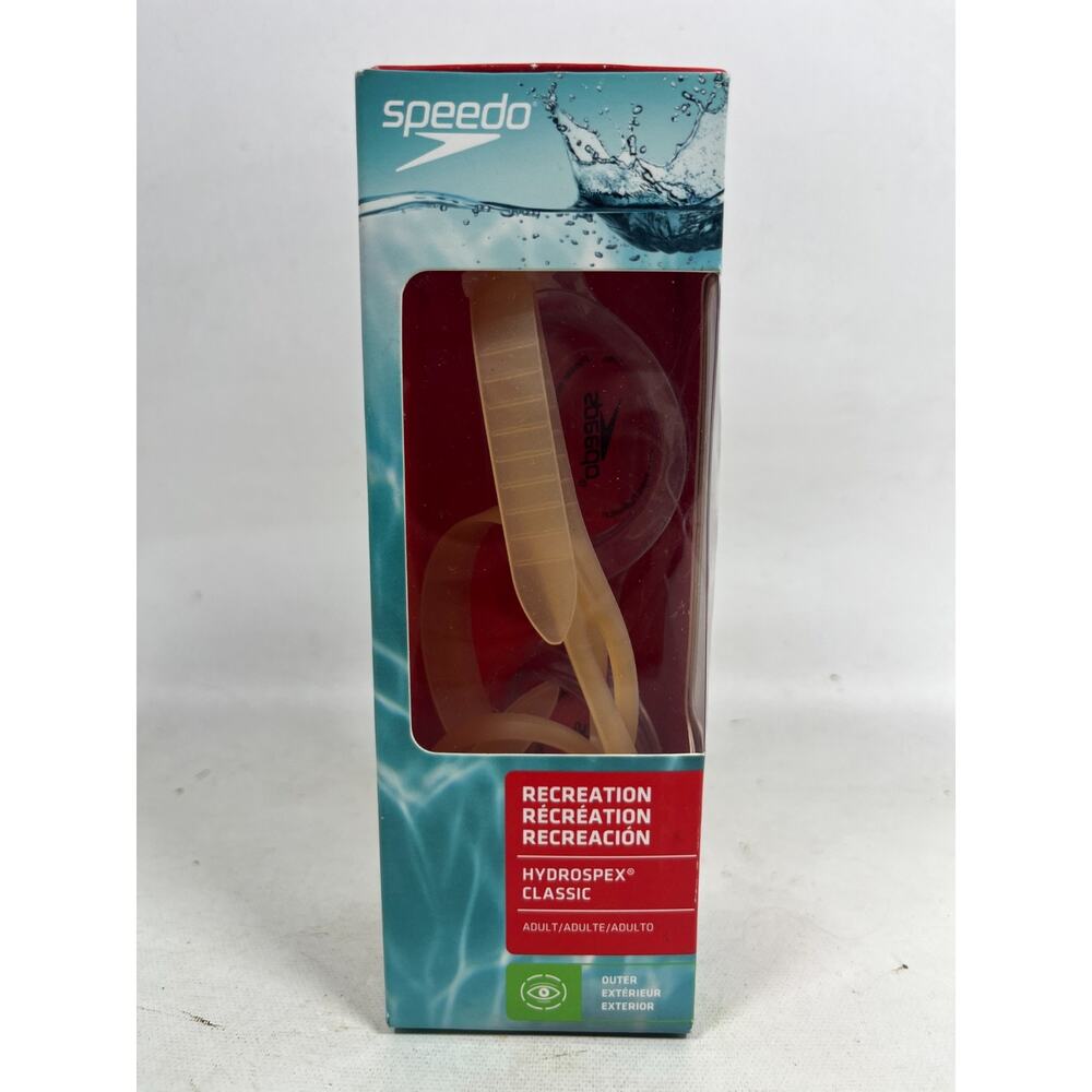 SPEEDO Swim Goggles Adult OS Recreation Hydrospex Classic Clear NEW